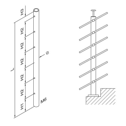 Kit poteau pré-percé ⌀ 42.4 mm