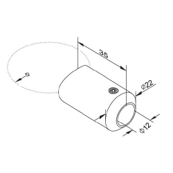 Support axial pour lisse ⌀... 2
