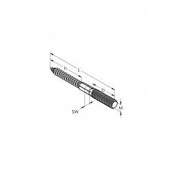 Vis double filetage M8 x 60... 2