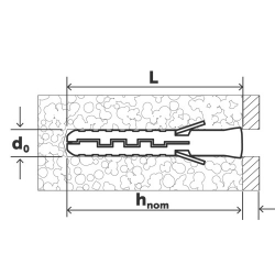 Cheville nylon M 10 12 x 80 mm 2