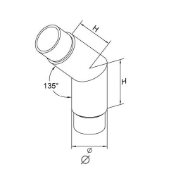 Raccord 135° - support ⌀... 2